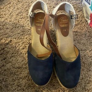 Navy blue Pinaz Espadrille wedges